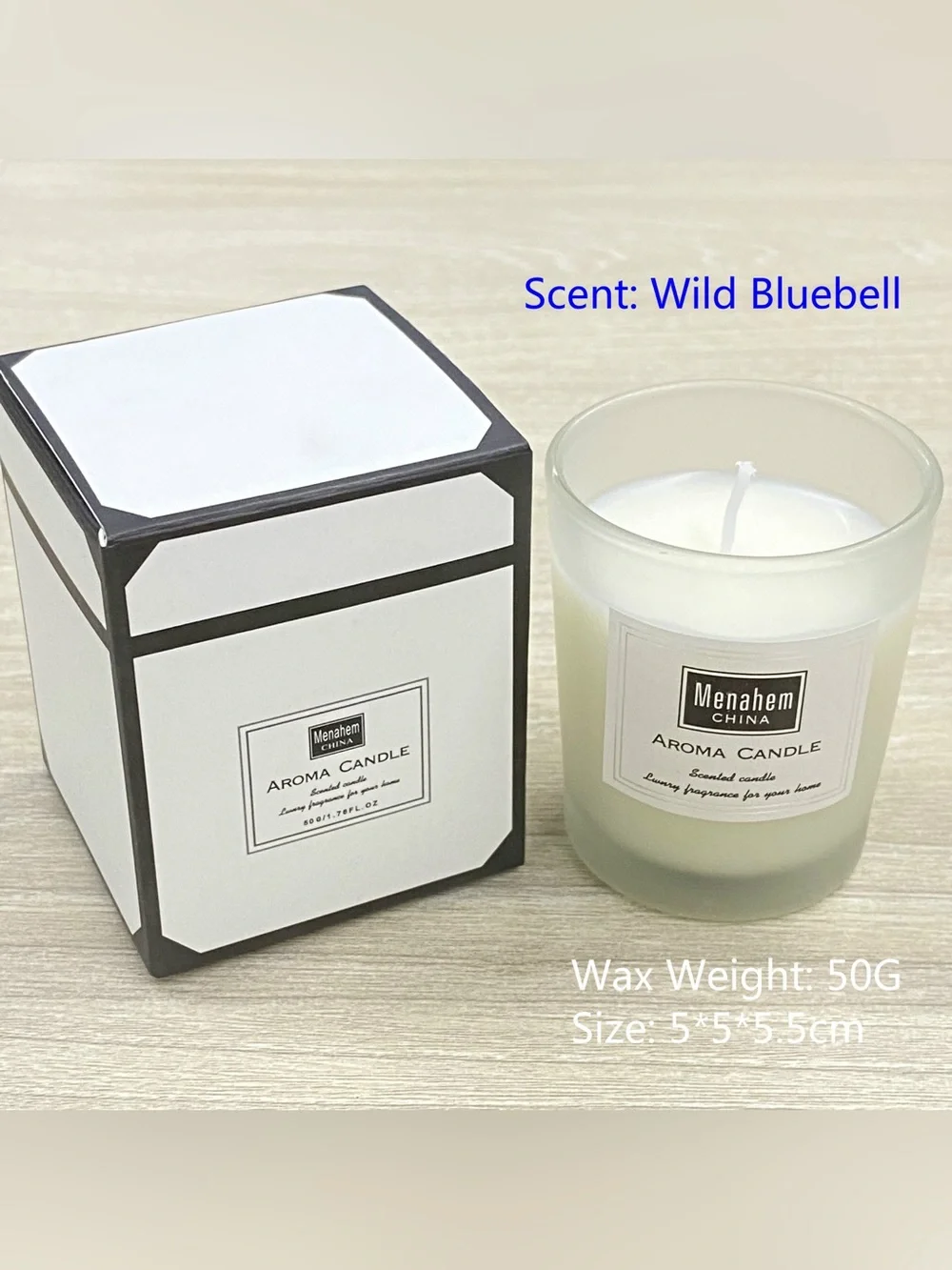 NEW Menahem Natural Soy Aroma Therapy Candle - Wild Bluebell